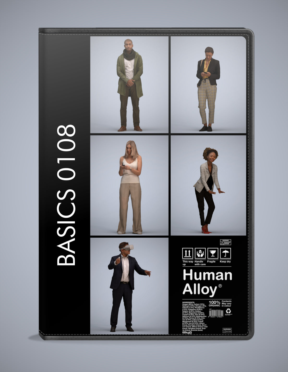 photogrammetry 3D people standing collection, 5 realistic human models archviz FBX