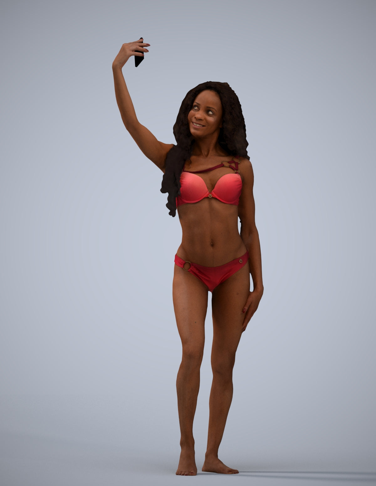 3D people model woman pool, scanned human for 3ds Max rendering