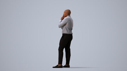 3D people model man business, scanned human for 3ds Max rendering, three-quarter view render