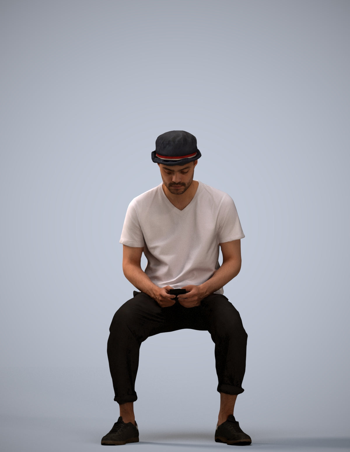 realistic 3D people man casual sitting, render-ready for V-Ray and Corona, FBX OBJ