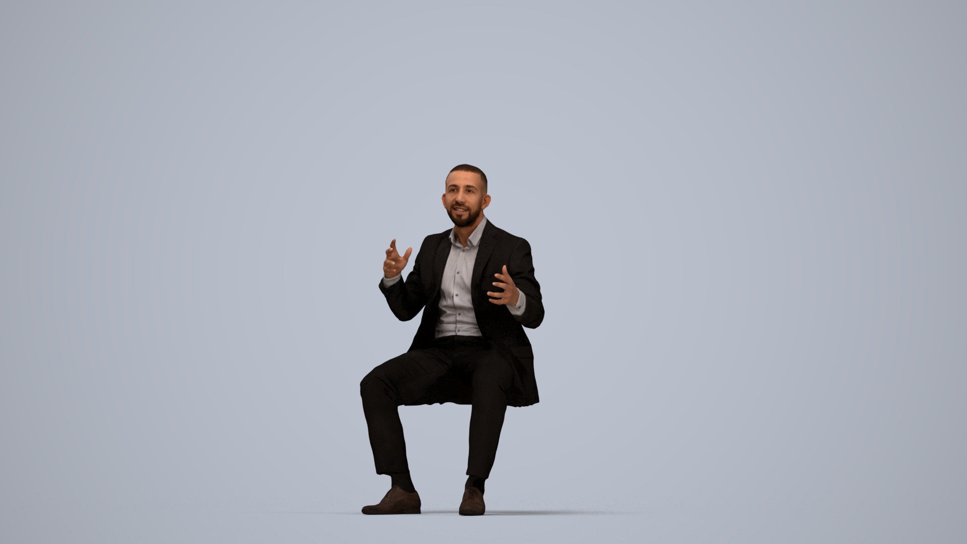 3D scanned man business, photorealistic archviz people for Enscape and SketchUp, top-down view render