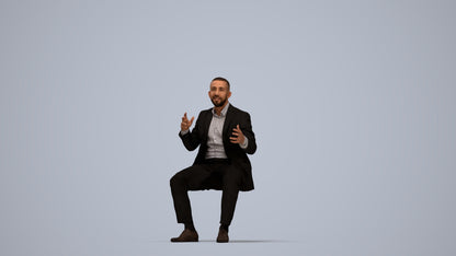 3D scanned man business, photorealistic archviz people for Enscape and SketchUp, top-down view render