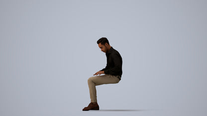 3D scanned man business, photorealistic archviz people for Enscape and SketchUp, three-quarter view render