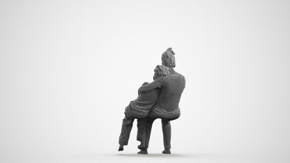 realistic 3D girl kids, scanned archviz people for Blender and 3ds Max, wireframe front view