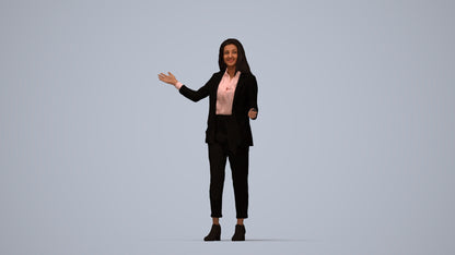 realistic 3D woman business, scanned archviz people for Blender and 3ds Max, top-down view render