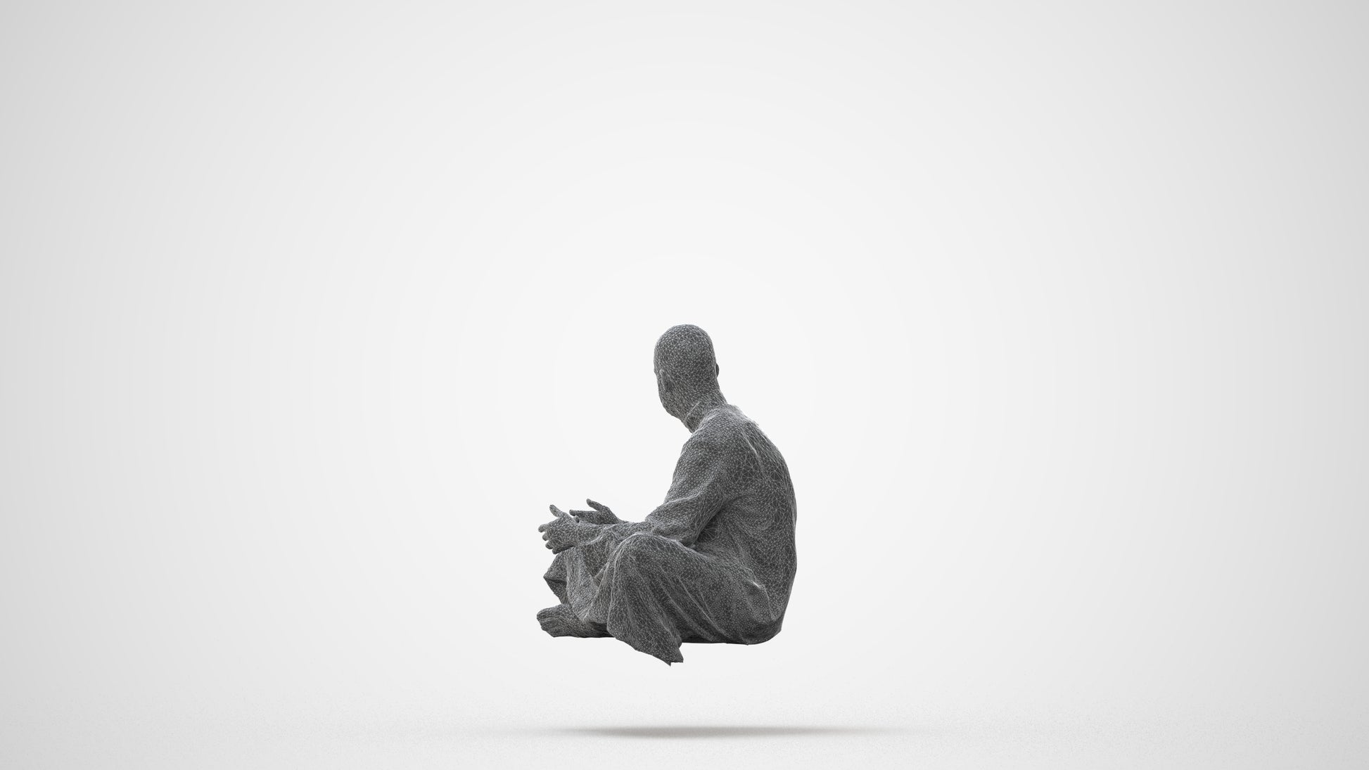 realistic 3D man casual sitting, scanned archviz people for Blender and 3ds Max, square thumbnail