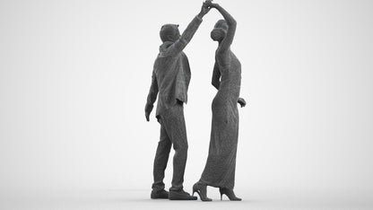 scanned 3D woman formal dancing, photogrammetry people for Enscape and V-Ray, wireframe front view