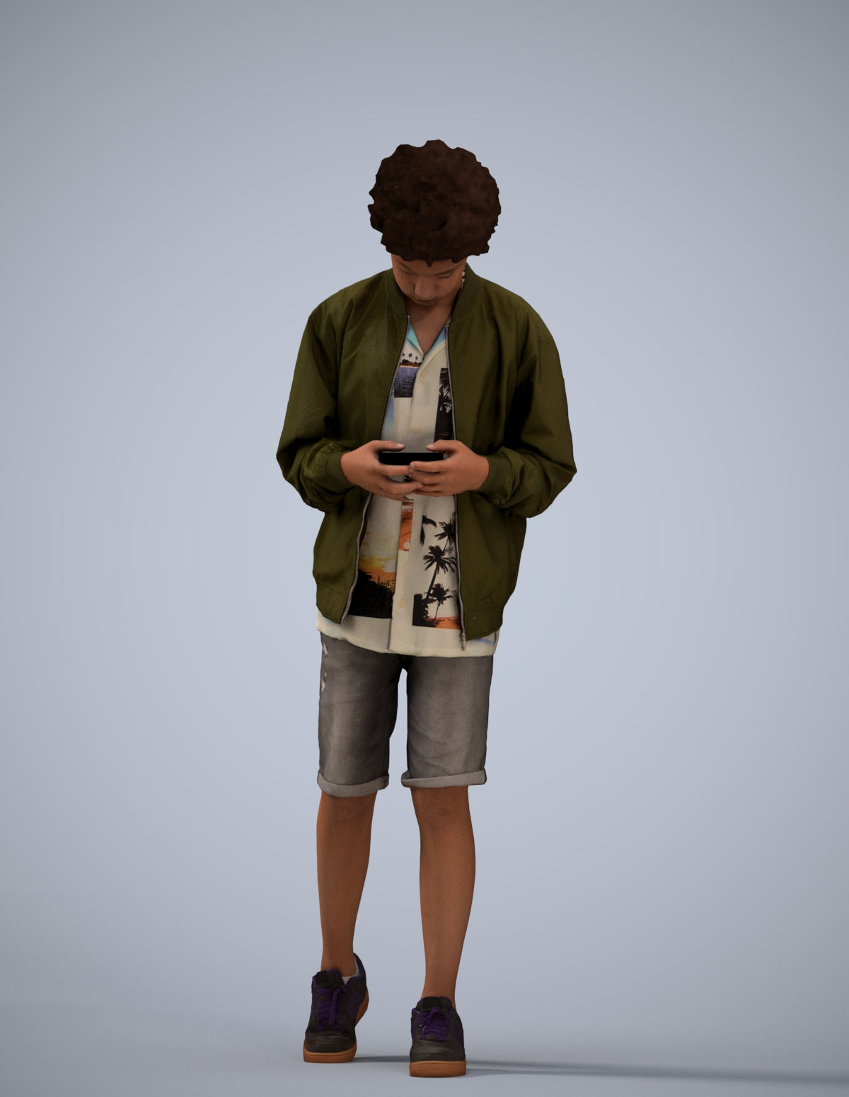3D human model boy casual kids, photogrammetry scanned person for archviz
