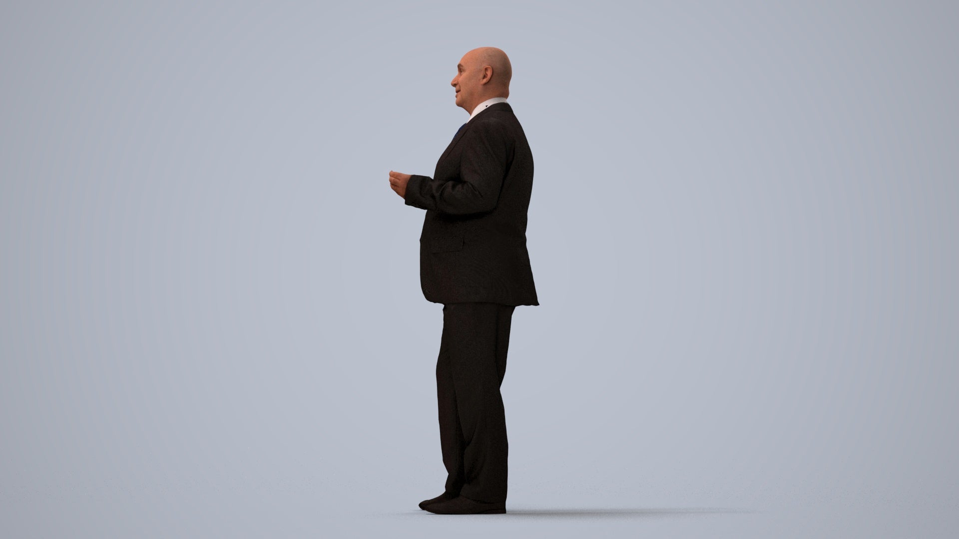 photogrammetry 3D senior man business mix, realistic human model archviz FBX, three-quarter view render