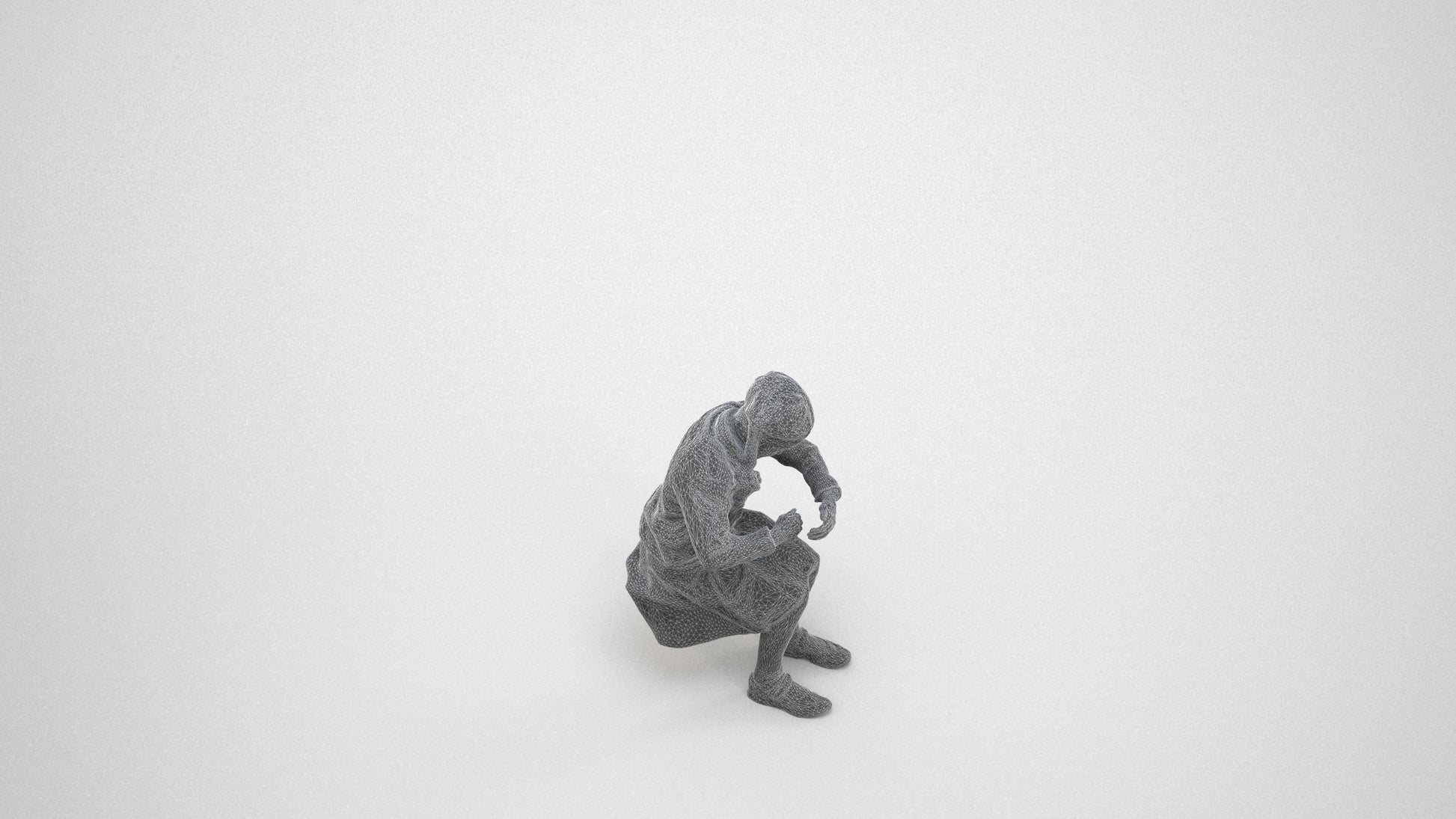 realistic 3D woman kids, scanned archviz people for Blender and 3ds Max, wireframe three-quarter view
