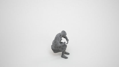 realistic 3D woman kids, scanned archviz people for Blender and 3ds Max, wireframe three-quarter view