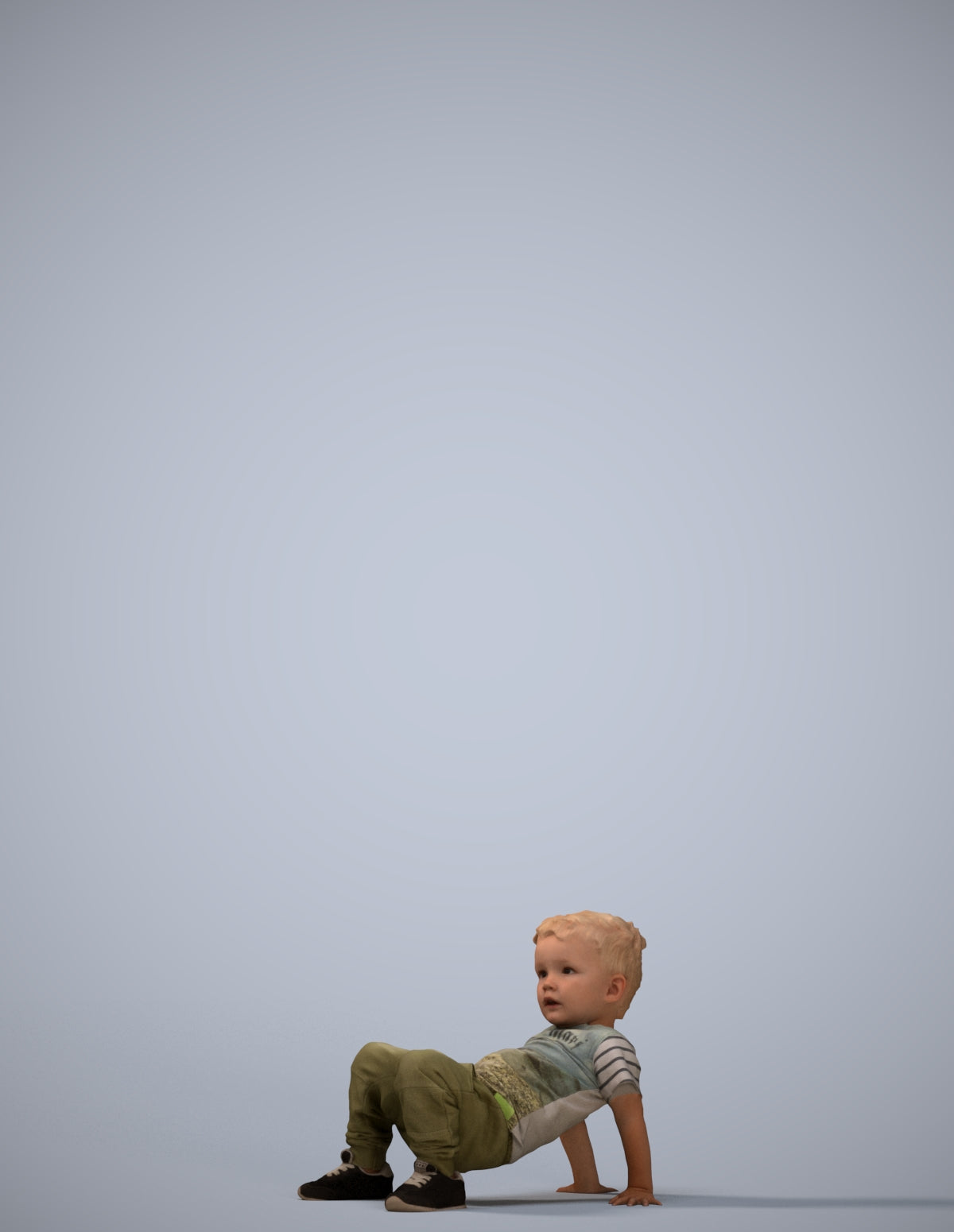 realistic 3D human boy casual kids, archviz people FBX OBJ for Blender