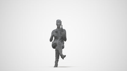 3D human model woman casual sitting, photogrammetry scanned person for archviz, wireframe back view