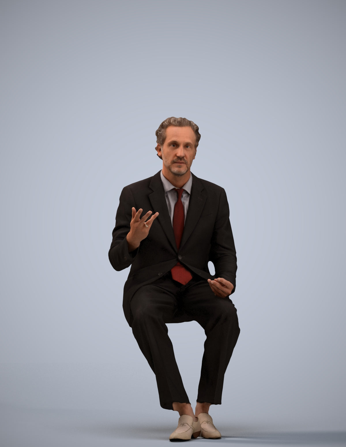 3D human model man business, photogrammetry scanned person for archviz