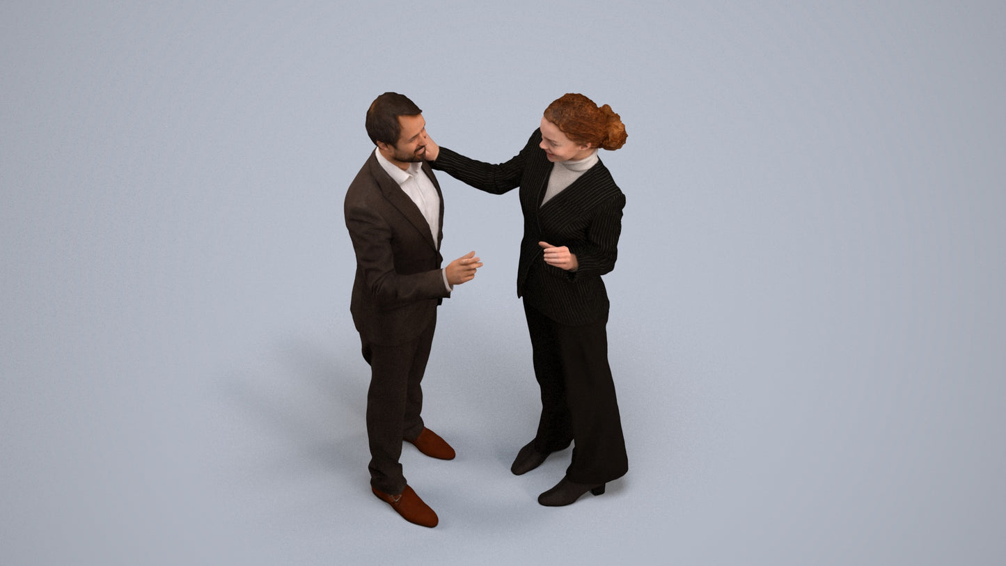 realistic 3D man business shopping, scanned archviz people for Blender and 3ds Max, back view render