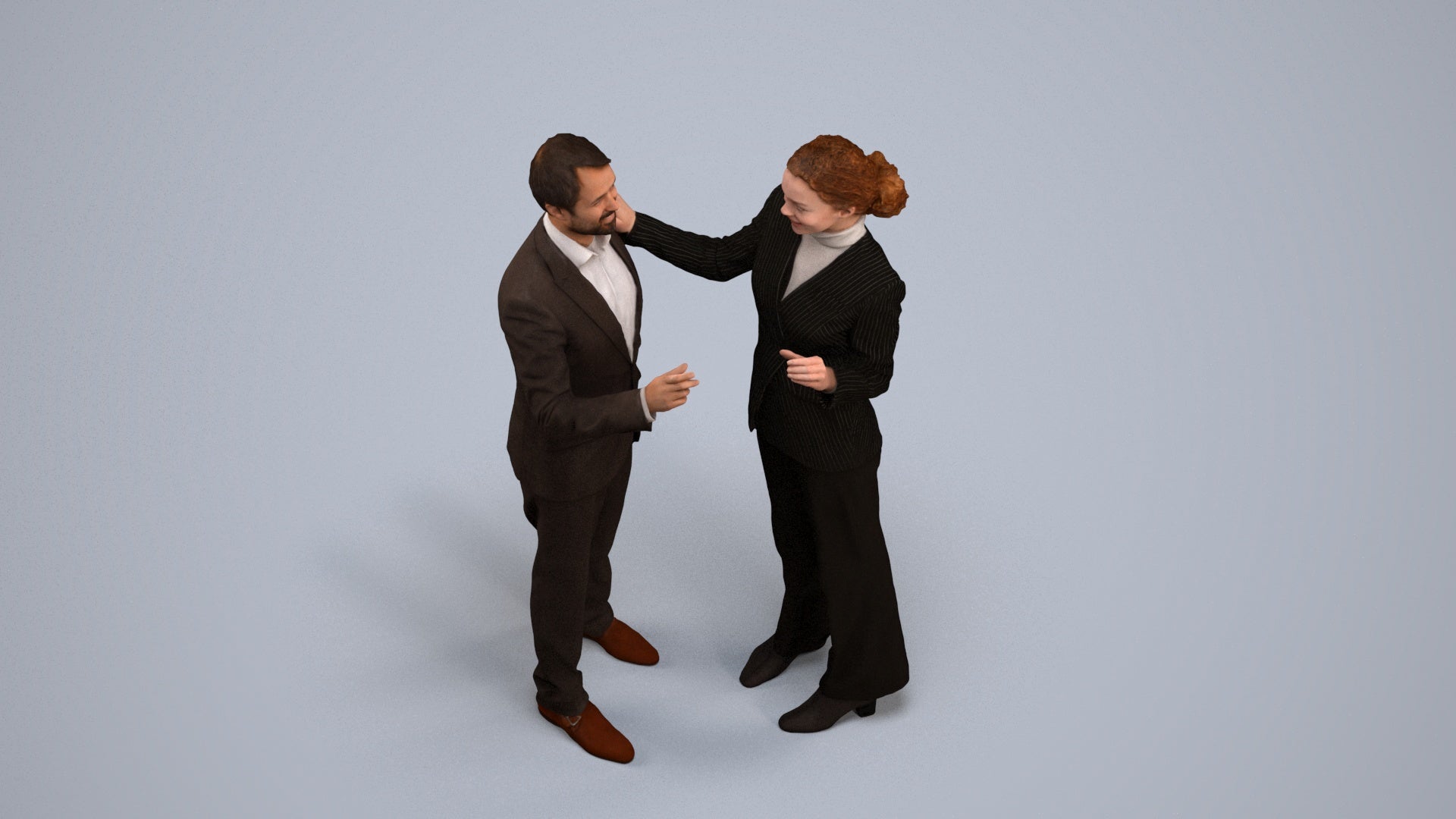 realistic 3D man business shopping, scanned archviz people for Blender and 3ds Max, back view render
