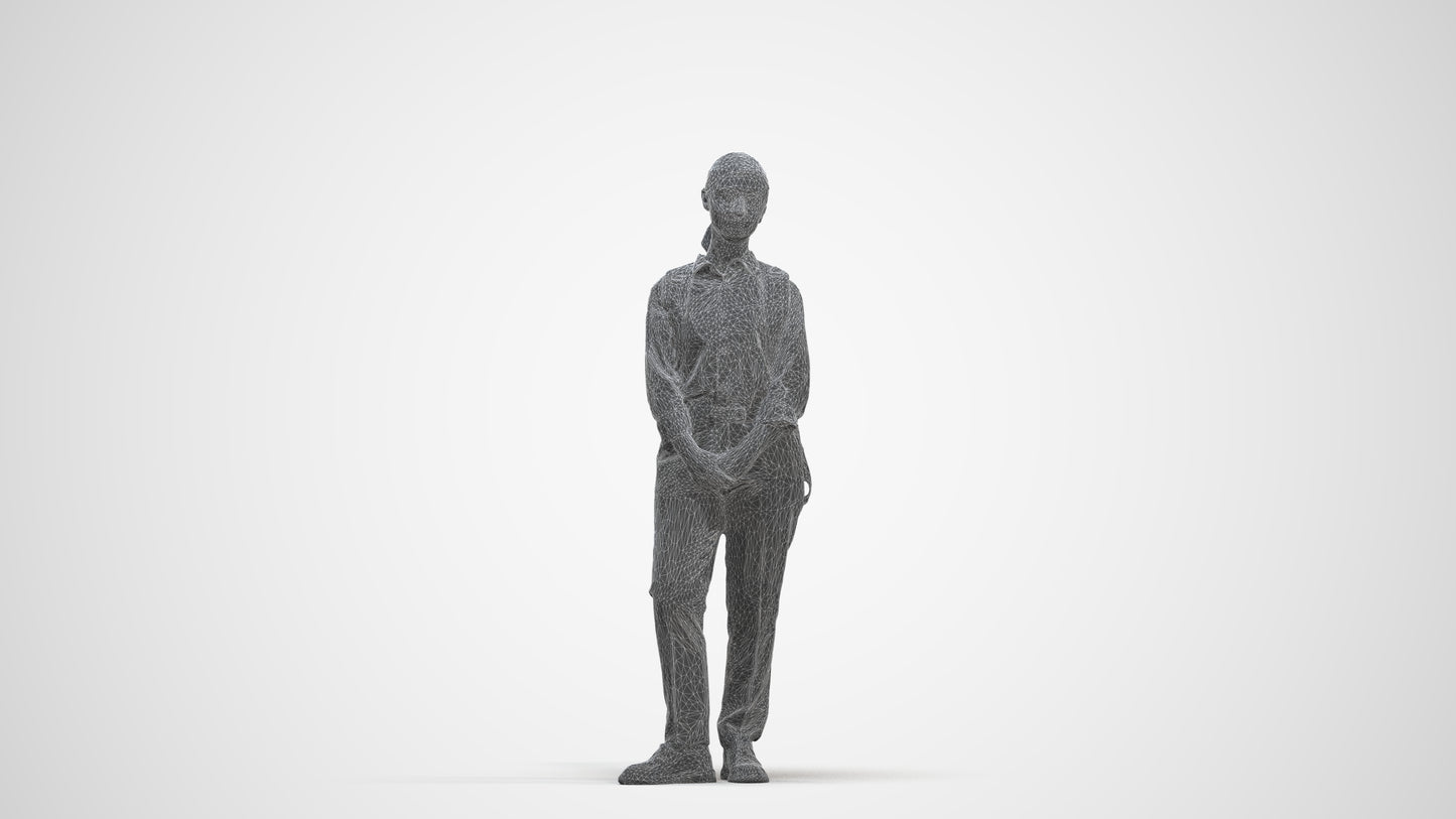 scanned 3D girl kids, photogrammetry people for Enscape and V-Ray, three-quarter front view render
