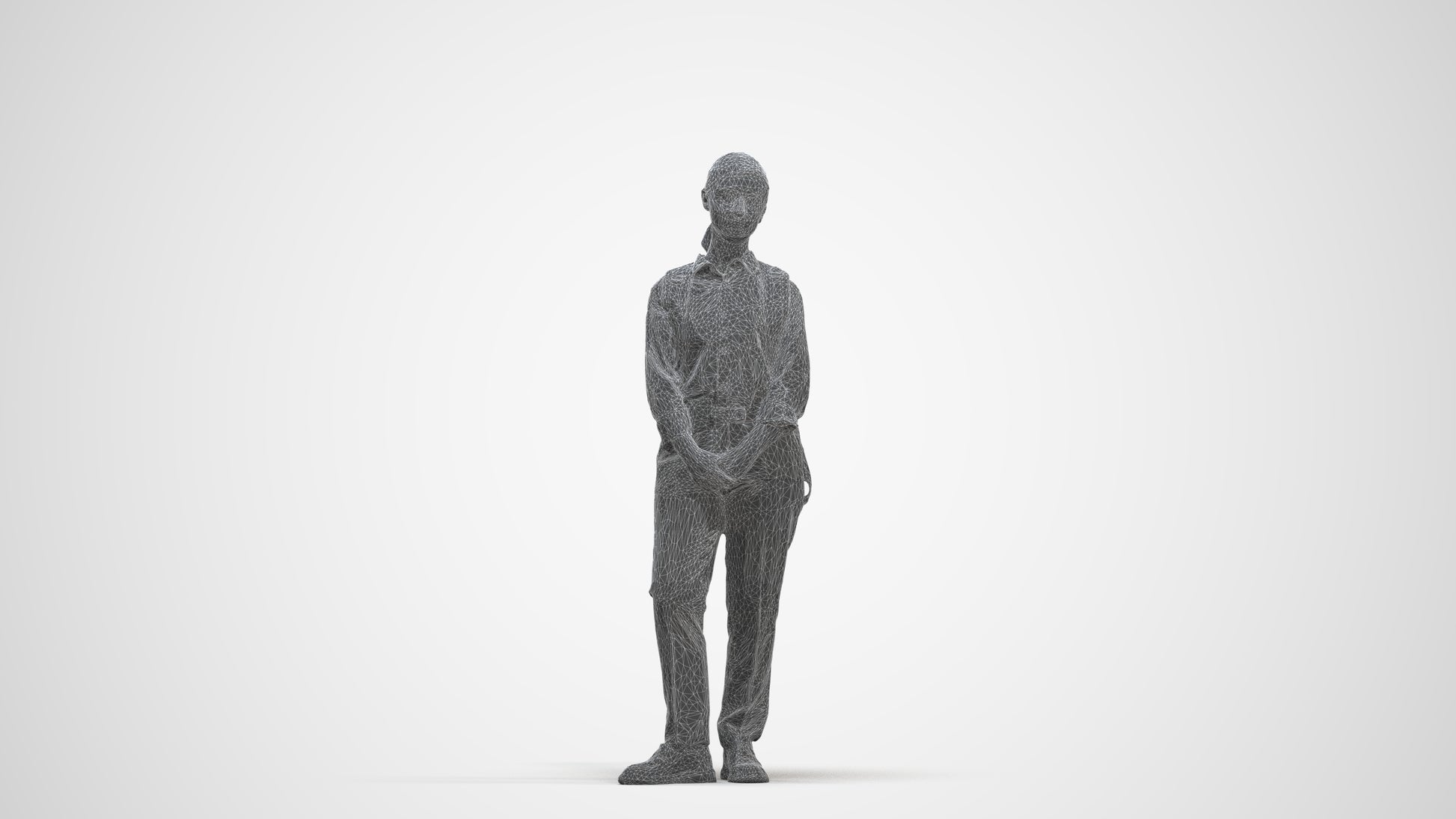 scanned 3D girl kids, photogrammetry people for Enscape and V-Ray, three-quarter front view render