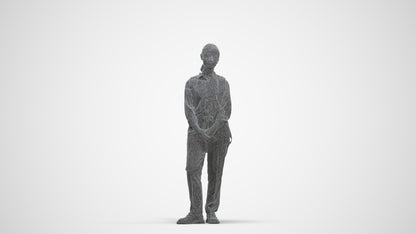 scanned 3D girl kids, photogrammetry people for Enscape and V-Ray, three-quarter front view render