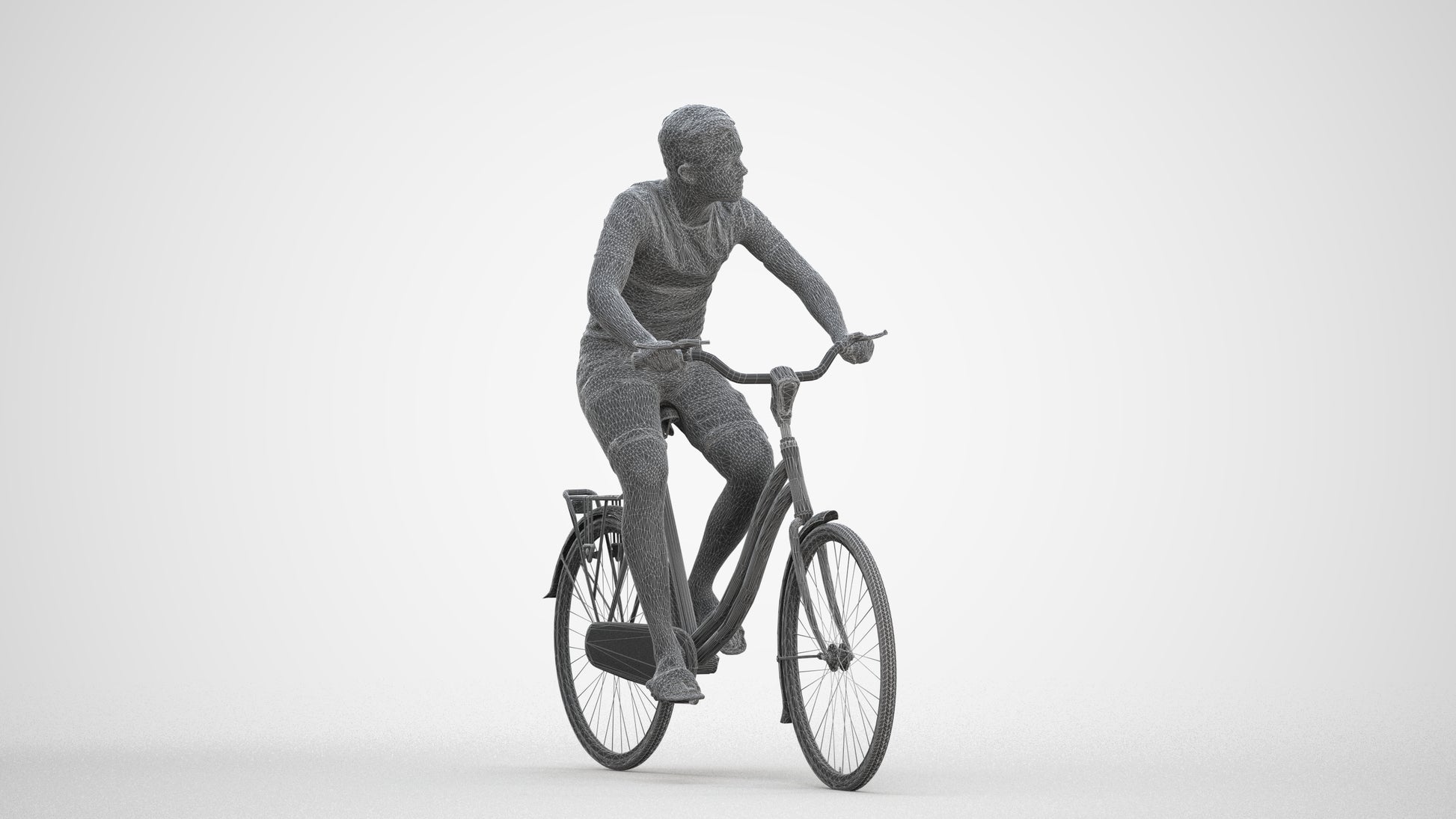 photogrammetry 3D boy casual cycling, realistic human model archviz FBX, three-quarter front view render