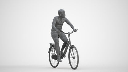 photogrammetry 3D boy casual cycling, realistic human model archviz FBX, three-quarter front view render