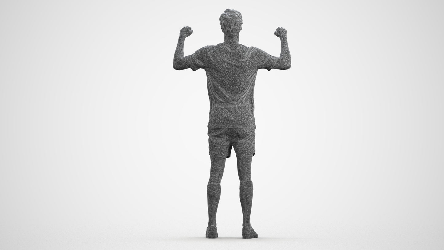 scanned 3D man sport, photogrammetry people for Enscape and V-Ray, wireframe front view