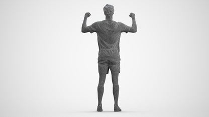 scanned 3D man sport, photogrammetry people for Enscape and V-Ray, wireframe front view
