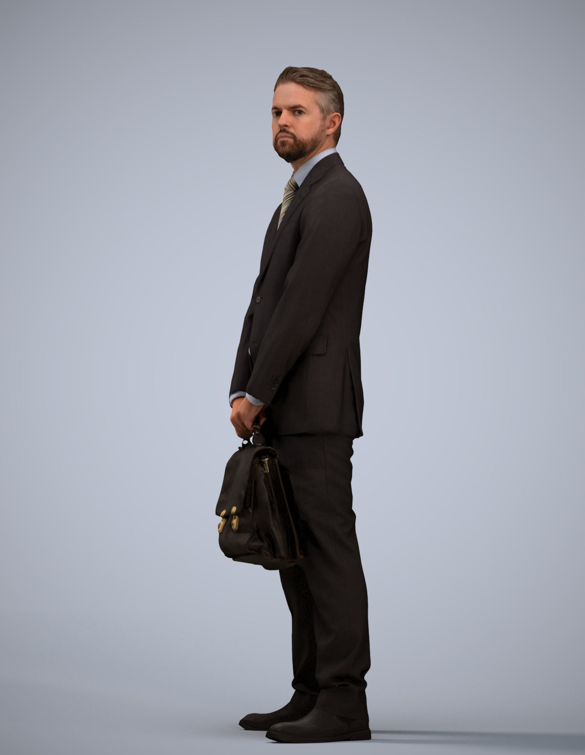 realistic 3D man business, scanned archviz people for Blender and 3ds Max
