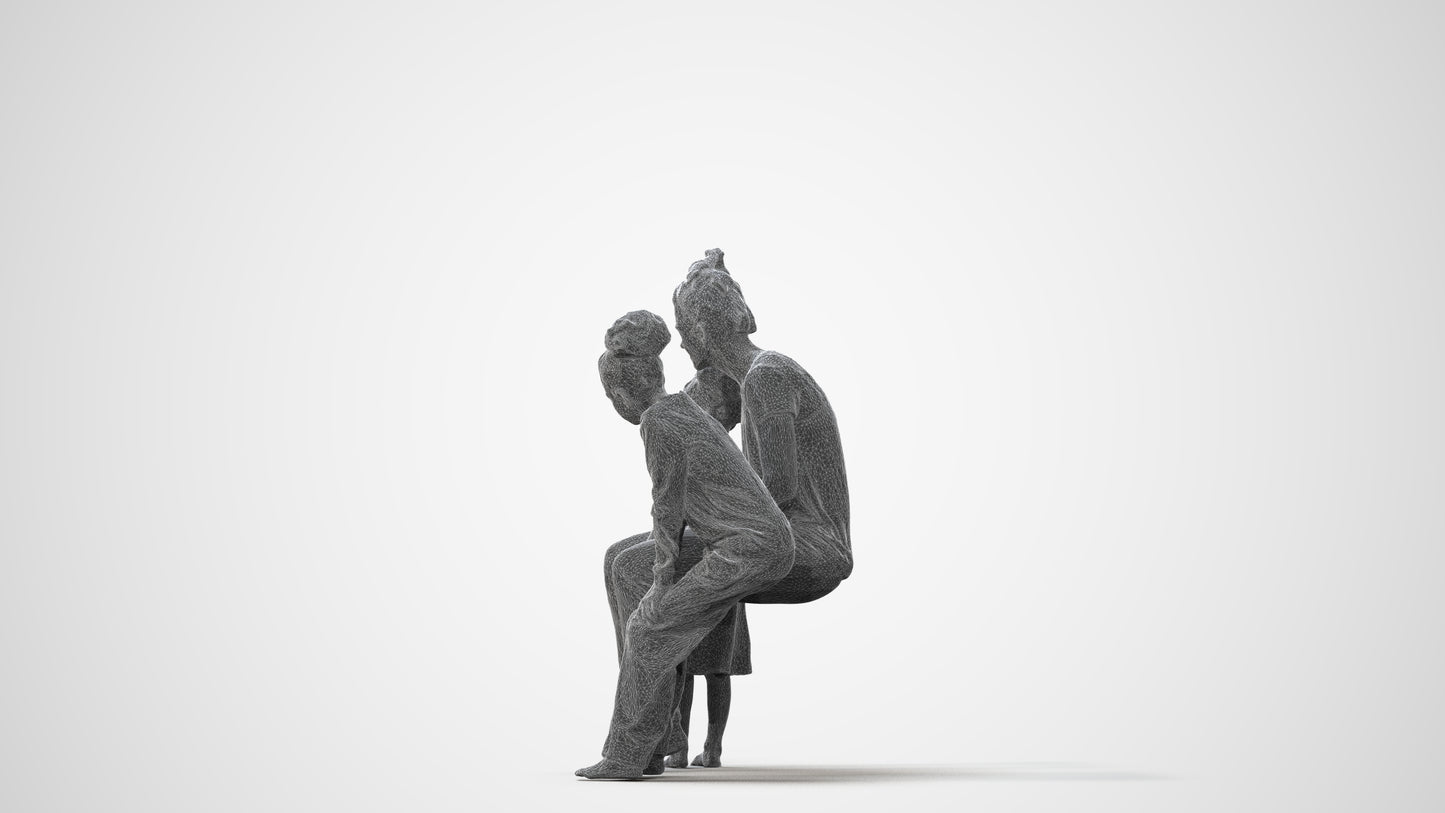 scanned 3D girl casual kids, photogrammetry people for Enscape and V-Ray, square thumbnail