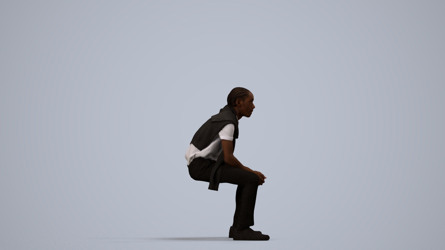 realistic 3D people boy kids, render-ready for V-Ray and Corona, FBX OBJ, side view render