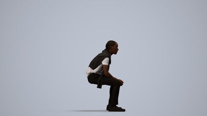 realistic 3D people boy kids, render-ready for V-Ray and Corona, FBX OBJ, side view render