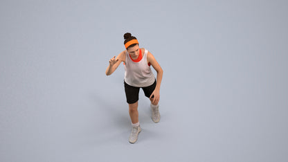 realistic 3D woman sport, scanned archviz people for Blender and 3ds Max, back view render