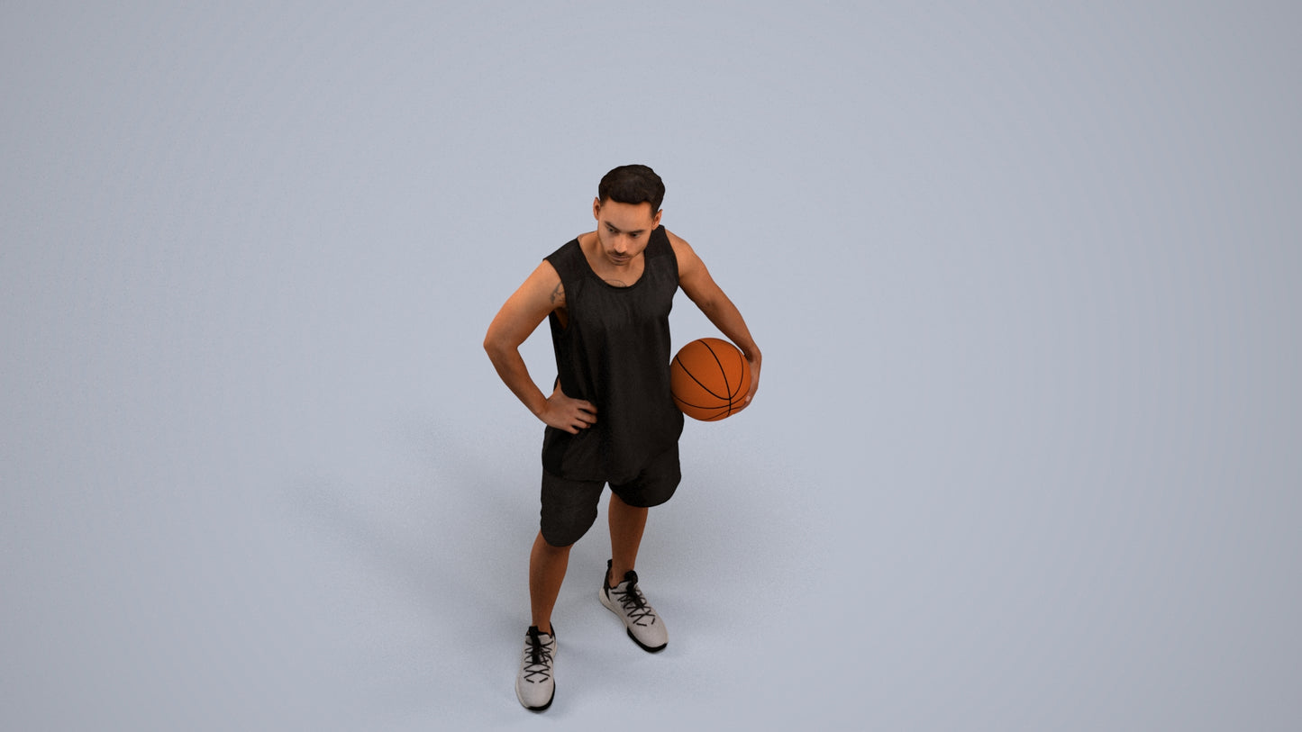realistic 3D people man sport, render-ready for V-Ray and Corona, FBX OBJ, back view render