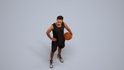 realistic 3D people man sport, render-ready for V-Ray and Corona, FBX OBJ, back view render