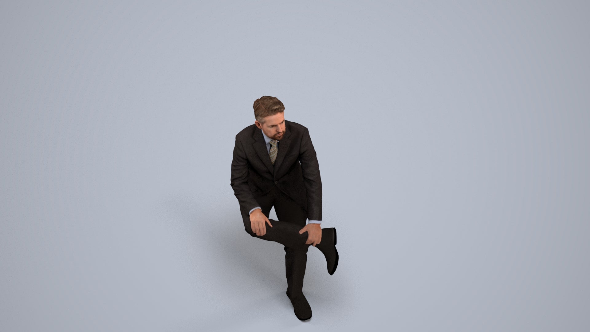 3D scanned man business, photorealistic archviz people for Enscape and SketchUp, back view render