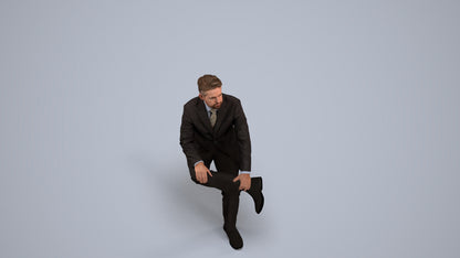 3D scanned man business, photorealistic archviz people for Enscape and SketchUp, back view render