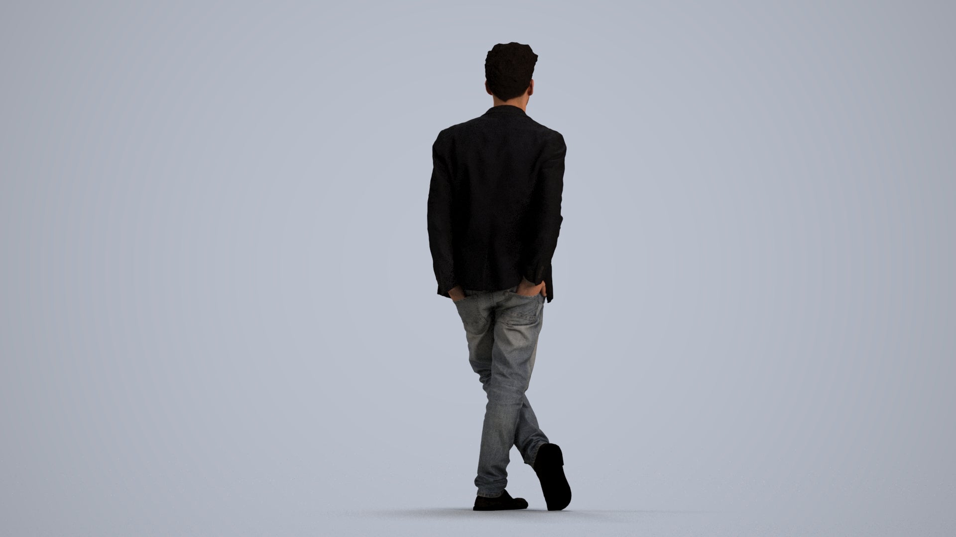 realistic 3D people man casual standing, render-ready for V-Ray and Corona, FBX OBJ, front view render