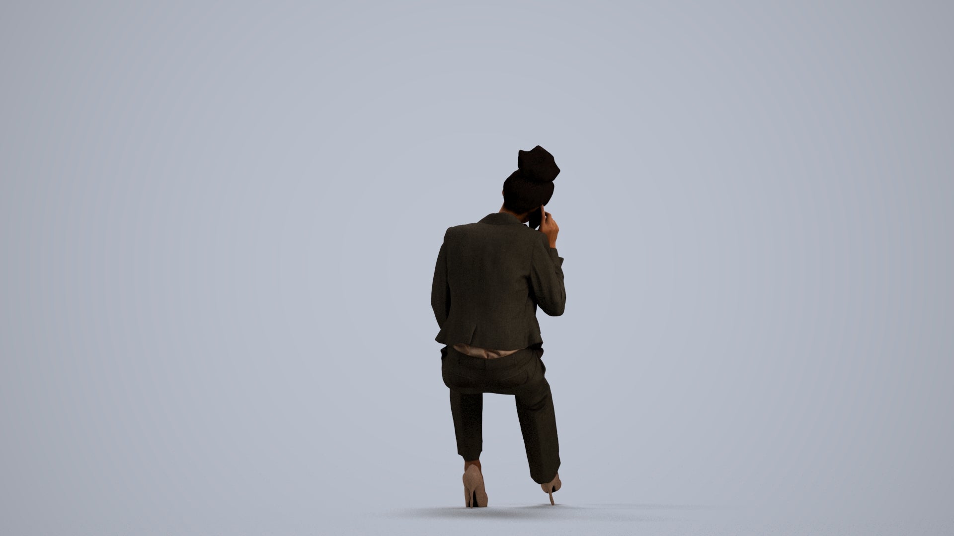 realistic 3D people woman business, render-ready for V-Ray and Corona, FBX OBJ, front view render