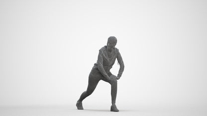 scanned 3D woman sport, photogrammetry people for Enscape and V-Ray, three-quarter front view render