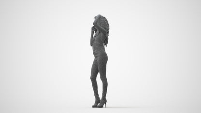 realistic 3D woman casual standing, scanned archviz people for Blender and 3ds Max, square thumbnail
