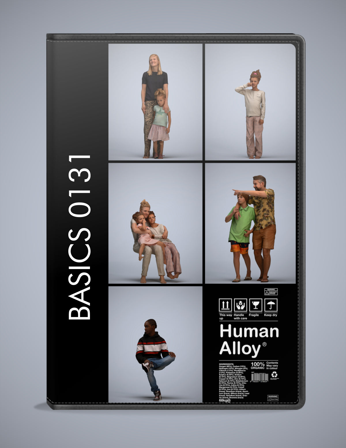 realistic 3D humans kids pack, 5 archviz people FBX OBJ for Blender