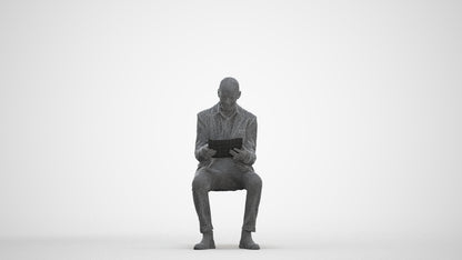 realistic 3D people senior man business, render-ready for V-Ray and Corona, FBX OBJ, three-quarter front view render