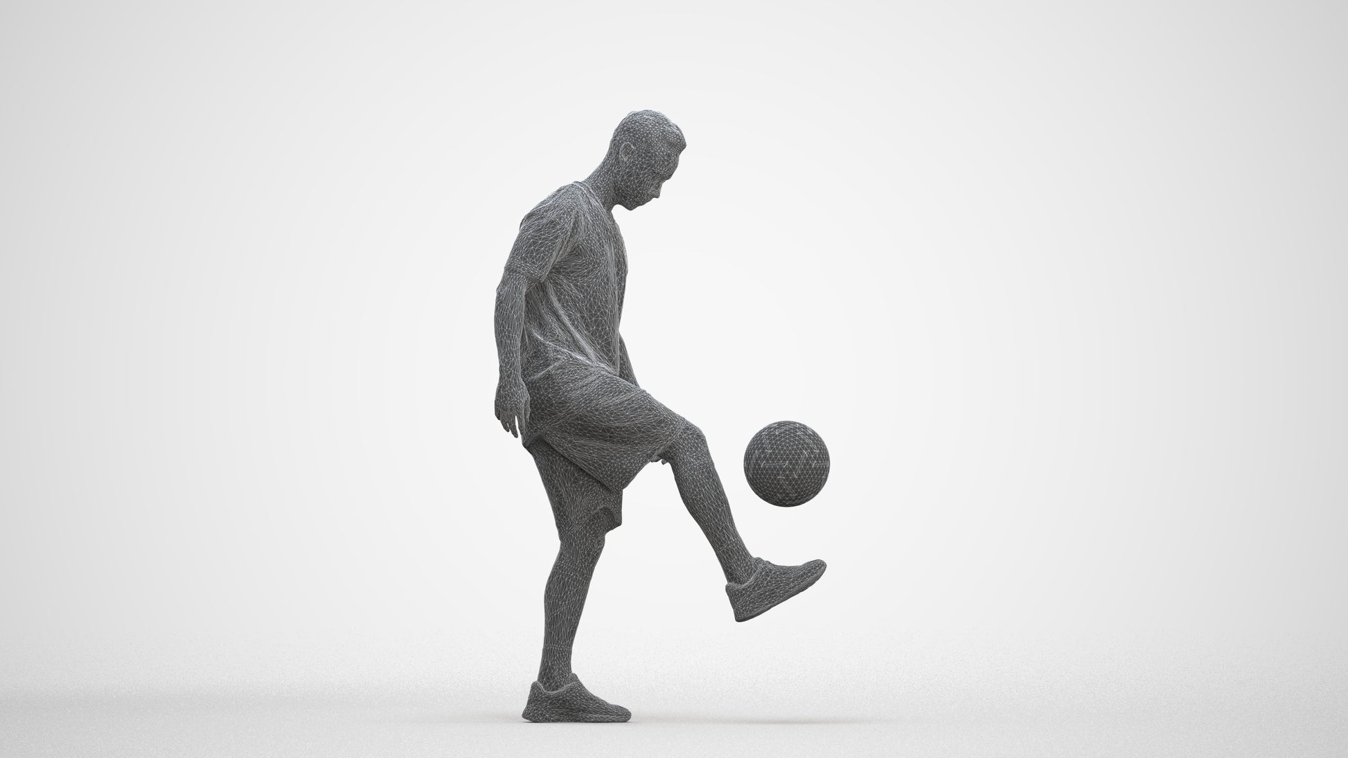 scanned 3D man sport, photogrammetry people for Enscape and V-Ray, three-quarter front view render