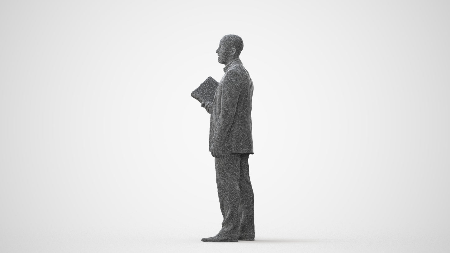 3D scanned man business, photorealistic archviz people for Enscape and SketchUp, square thumbnail