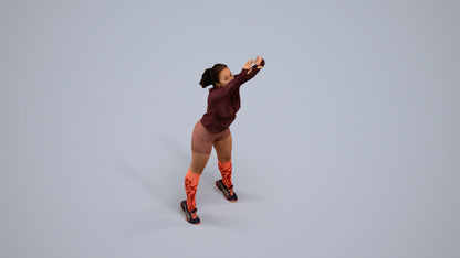 3D scanned woman sport, photorealistic archviz people for Enscape and SketchUp, back view render
