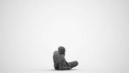 realistic 3D human man bathroom, archviz people FBX OBJ for Blender, wireframe side view