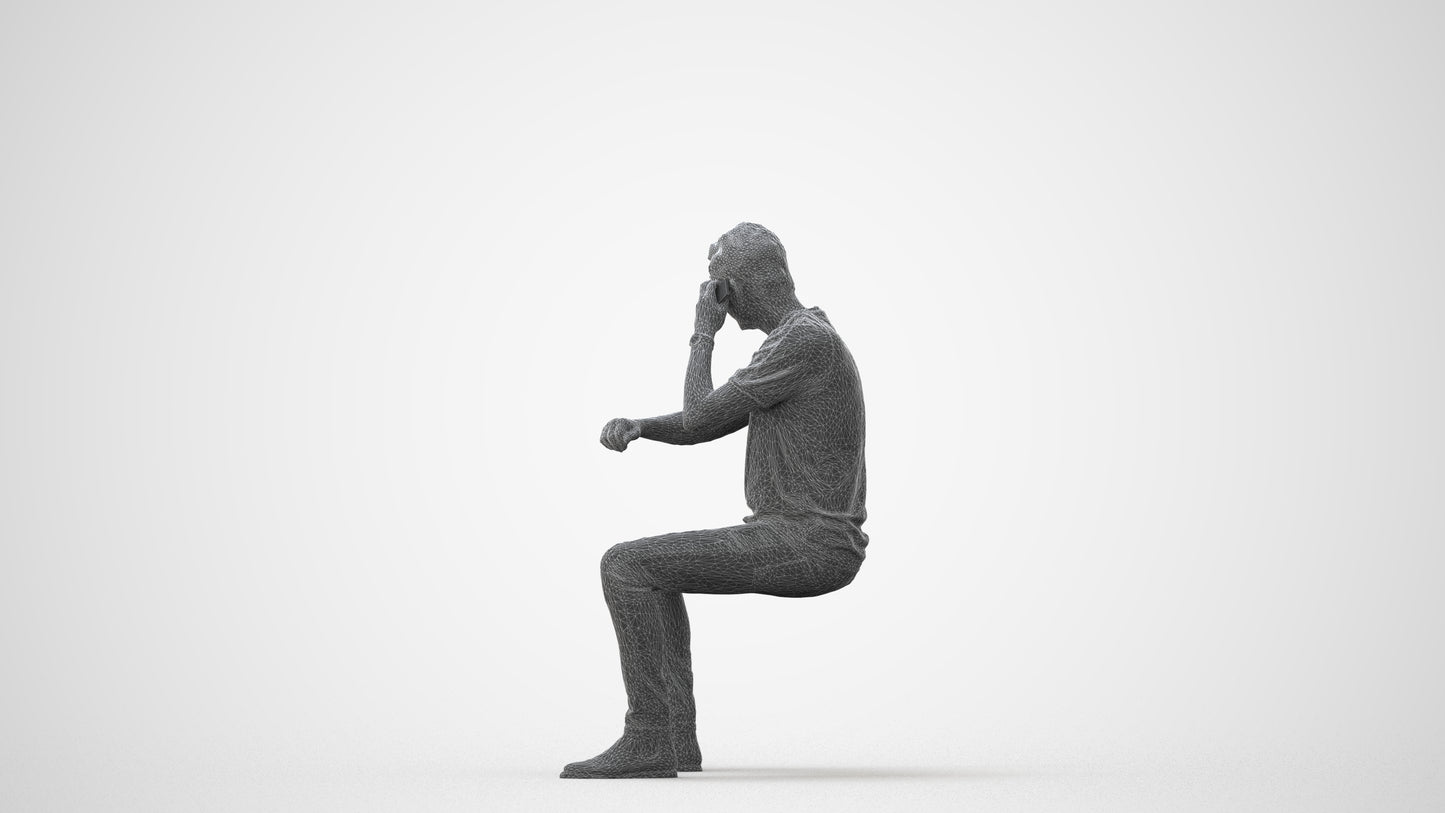3D people model man casual couple, scanned human for 3ds Max rendering, square thumbnail