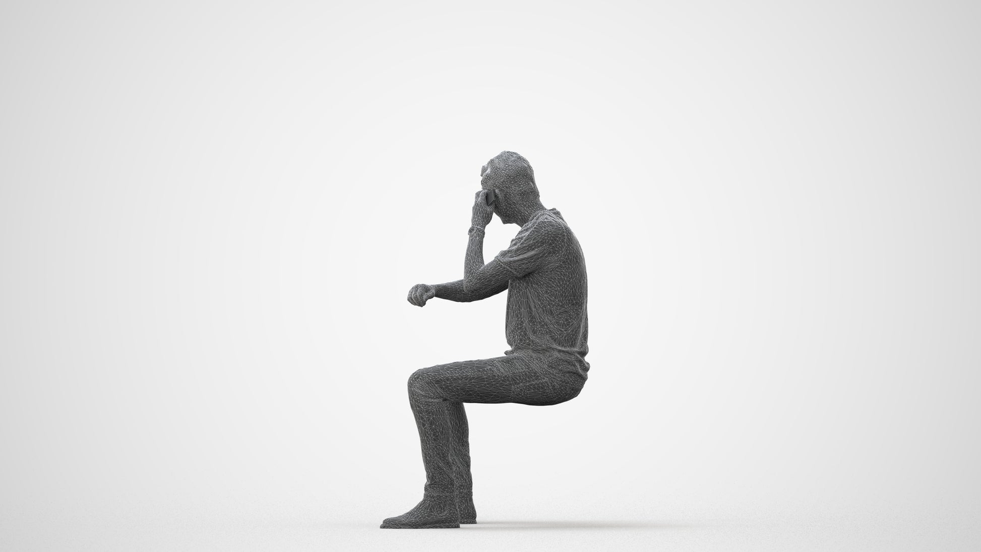 3D people model man casual couple, scanned human for 3ds Max rendering, square thumbnail