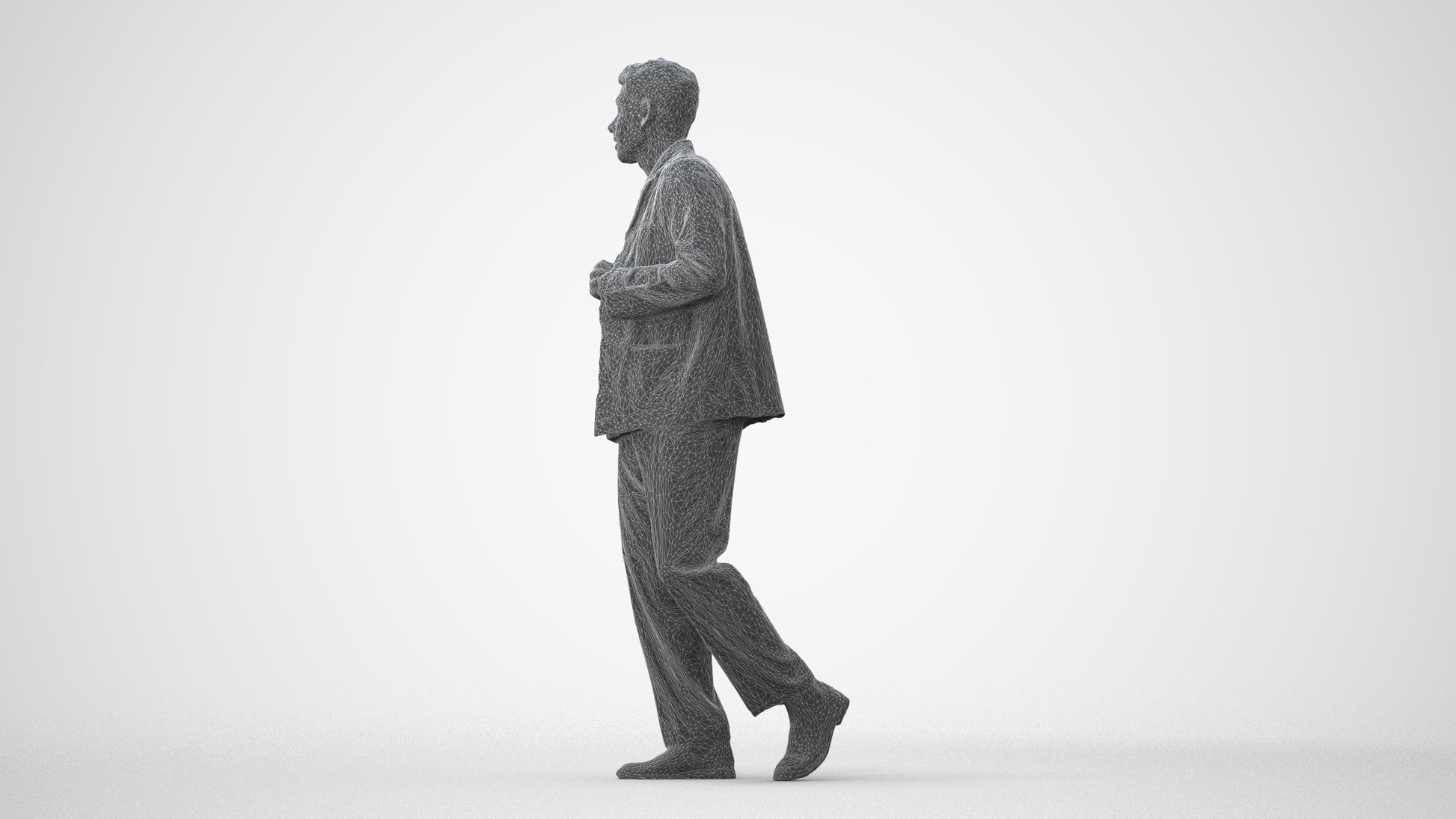 photogrammetry 3D man casual walking, realistic human model archviz FBX, square thumbnail