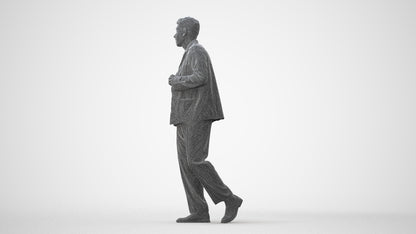 photogrammetry 3D man casual walking, realistic human model archviz FBX, square thumbnail